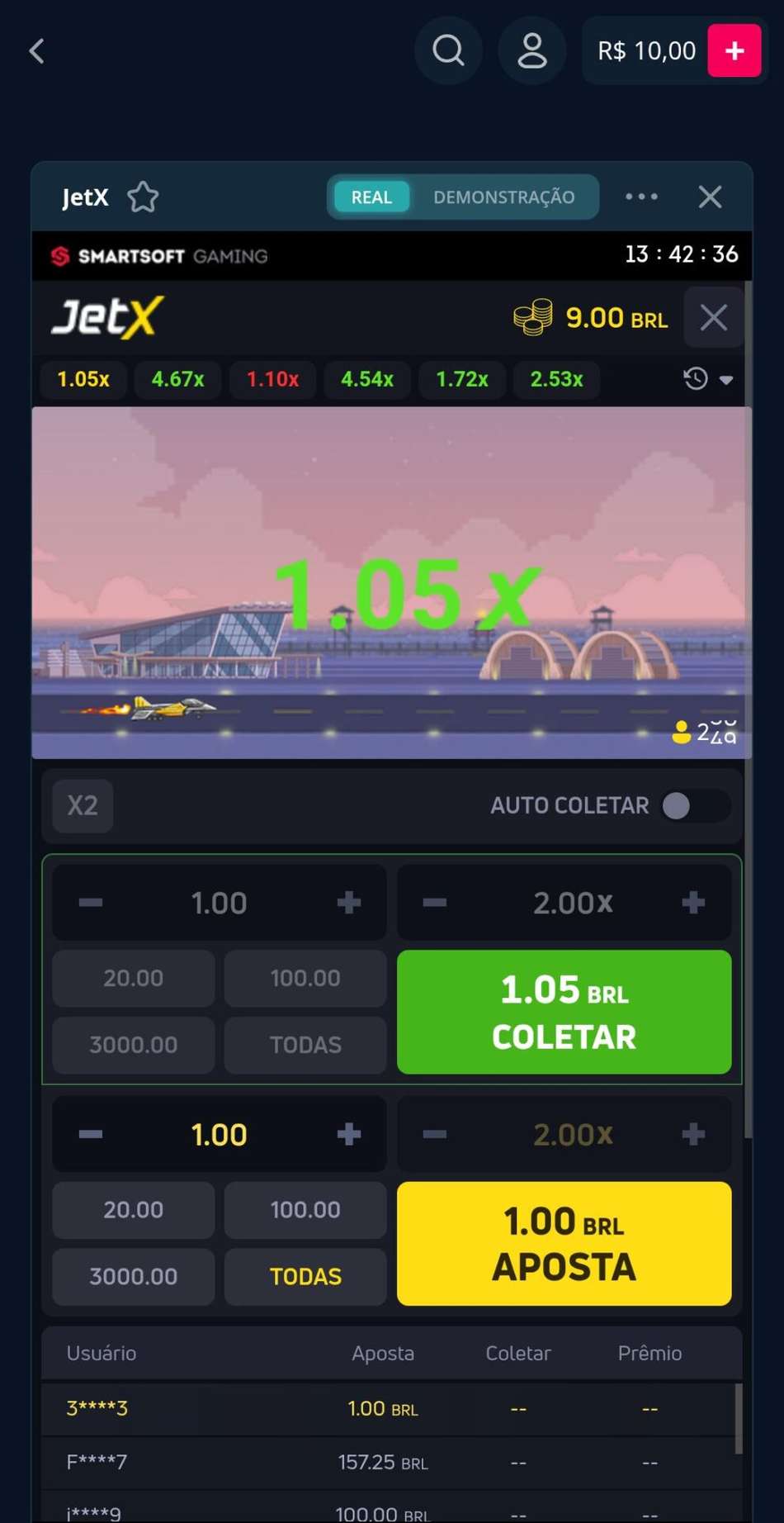 Captura de tela de como jogar JetX na Novibet.
