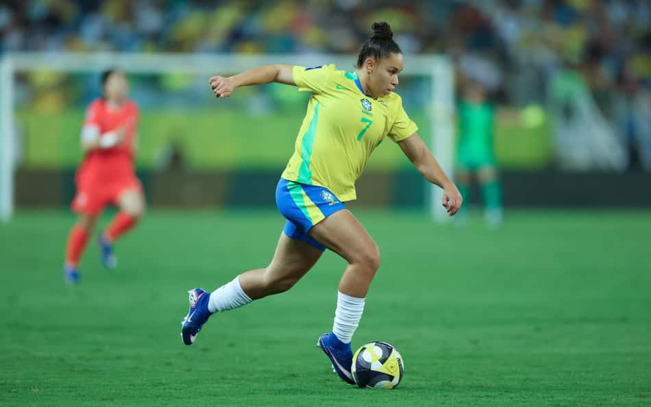Dudinha em Brasil x Coreia do Sul, pela Fifa Series. (Foto: Lívia Villas Boas/Divulgação)