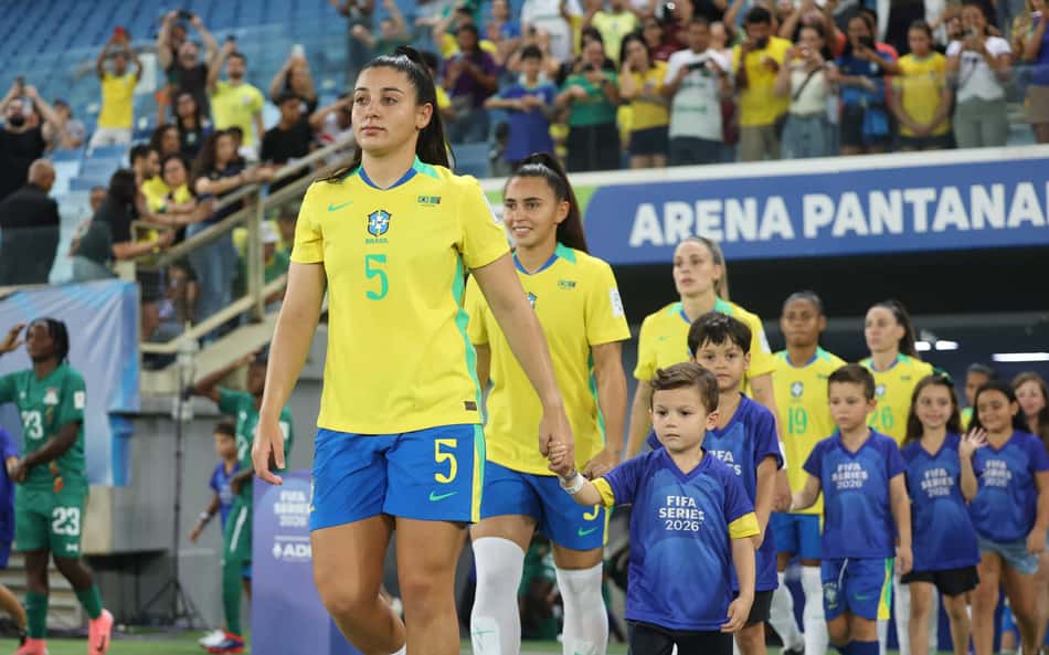 Seleção Feminina em campo na estreia da Fifa Series. (Foto: Lívia Villas Boas/CBF)