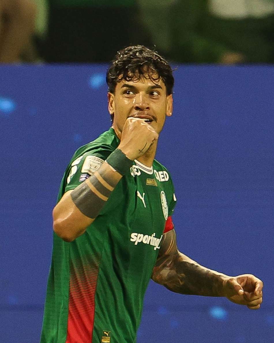 Elogiado por Neto, Gómez atingiu a marca de 46 gols marcados com a camisa do Palmeiras (Foto: Cesar Greco/Palmeiras/)