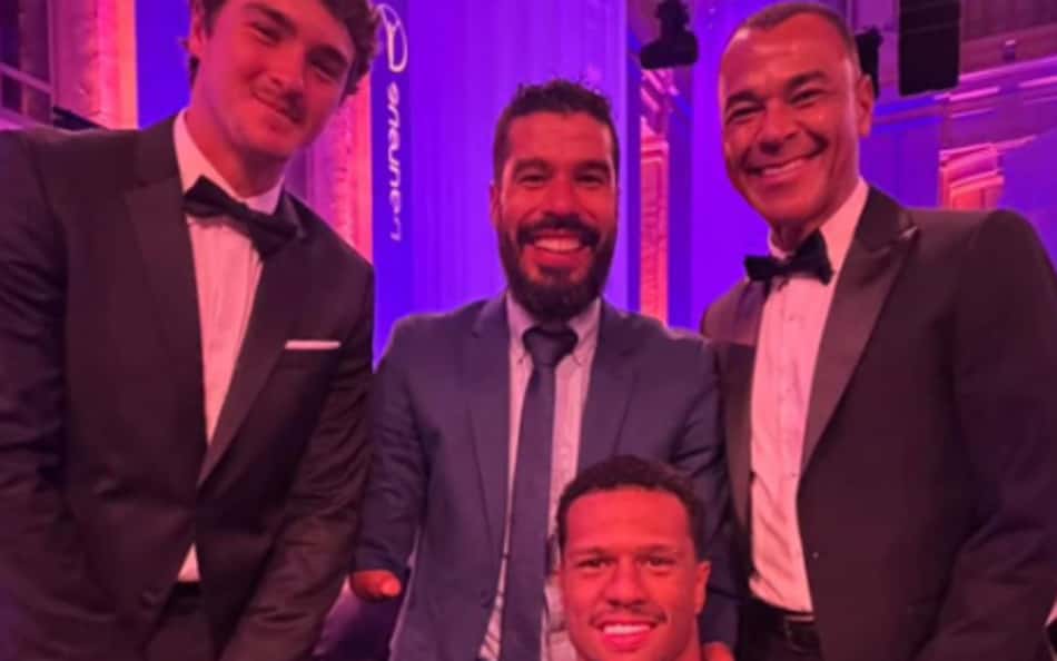 João Fonseca com Gabrielzinho, Daniel Dias e Cafu (Reprodução)