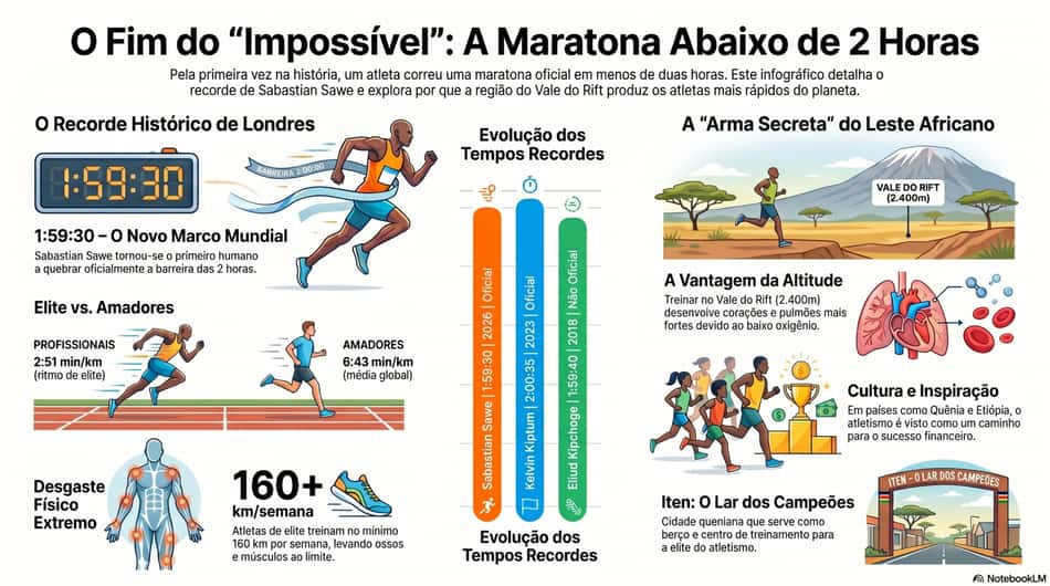 Gráfico mostra detalhes do novo recorde mundial da maratona (Reprodução)