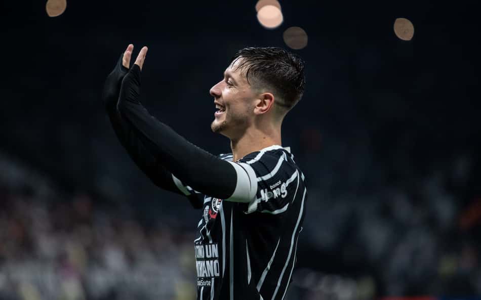 Breno Bidon, do Corinthians, comemora gol contra o São Paulo
