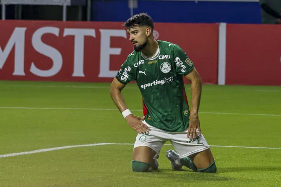 Flaco López em Palmeiras x Cerro Porteño, pela Libertadores