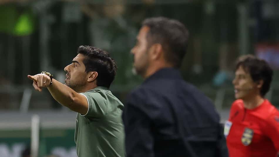 Artur Jorge e Abel Ferreira (Foto: Cesar Greco/Palmeiras)