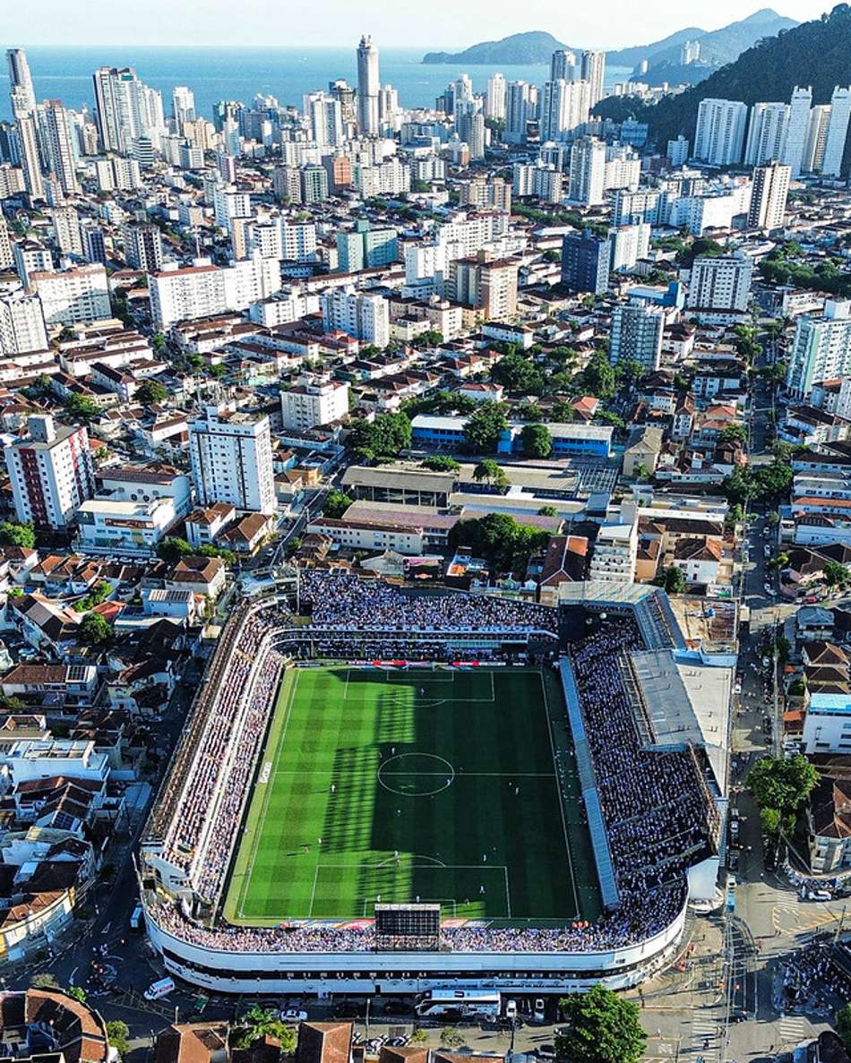 Vila Belmiro no duelo entre o Santos e o Fluminense, pelo Brasileirão. (Foto: Raul Barletta/ Santos FC)
