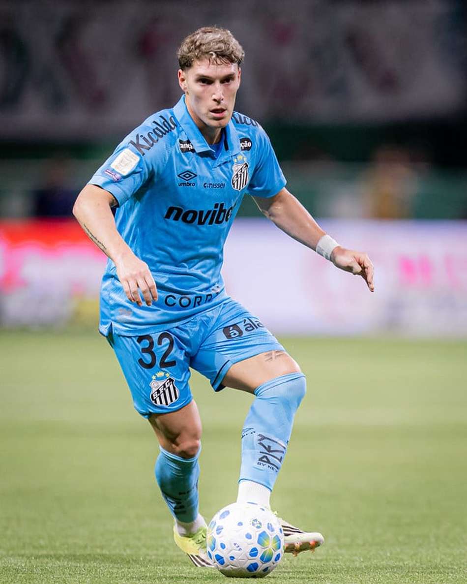 Rollheiser durante partida entre o Santos e o Palmeiras, no Allianz Parque. (Foto: Raul Baretta/ Santos FC)