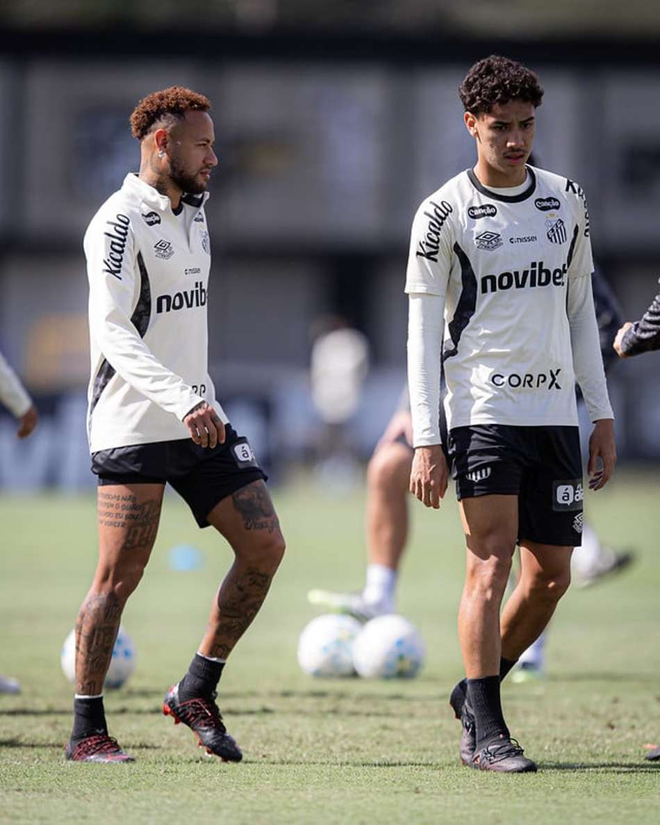 Neymar em treino do Santos no CT Rei Pelé. (Foto: Raul Barletta/ Santos FC)