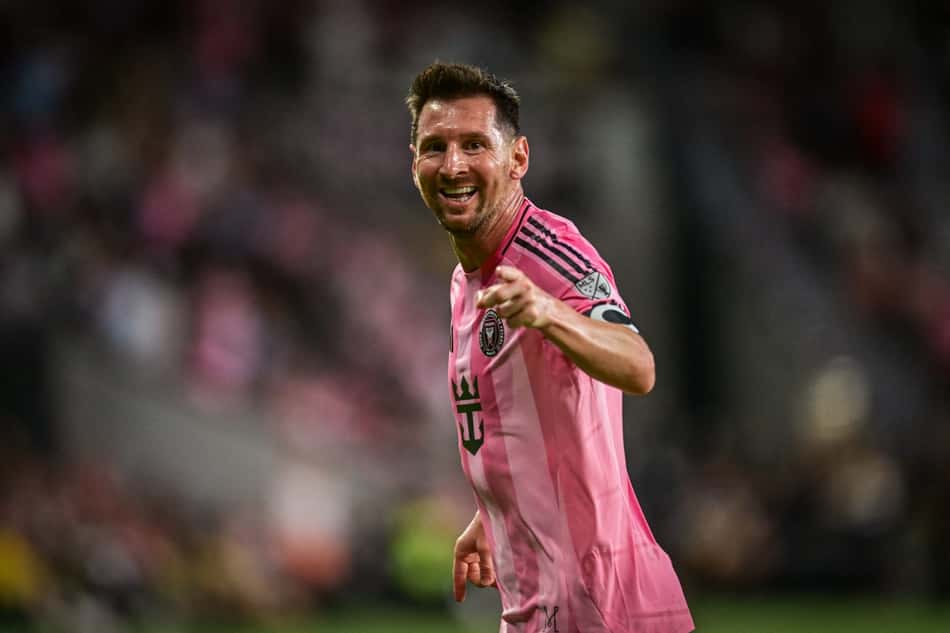 Lionel Messi comemora gol pelo Inter Miami contra o Orlando City pela MLS, em Miami. (Foto: Giorgio Viera/AFP)