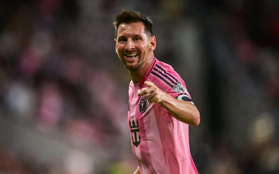 Lionel Messi comemora gol pelo Inter Miami contra o Orlando City pela MLS, em Miami. (Foto: Giorgio Viera/AFP)