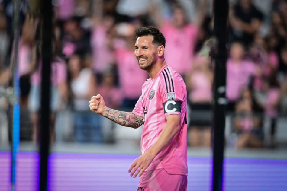 Lionel Messi comemora gol pelo Inter Miami contra o Orlando City na MLS, em Miami. (Foto: Giorgio Viera/AFP)