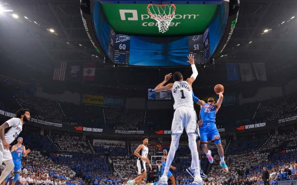 Thunder vence e iguala final da NBA contra o Spurs