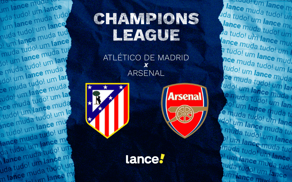 Atlético de Madrid x Arsenal pelo Campeonato Saudita (Arte: Lance!)