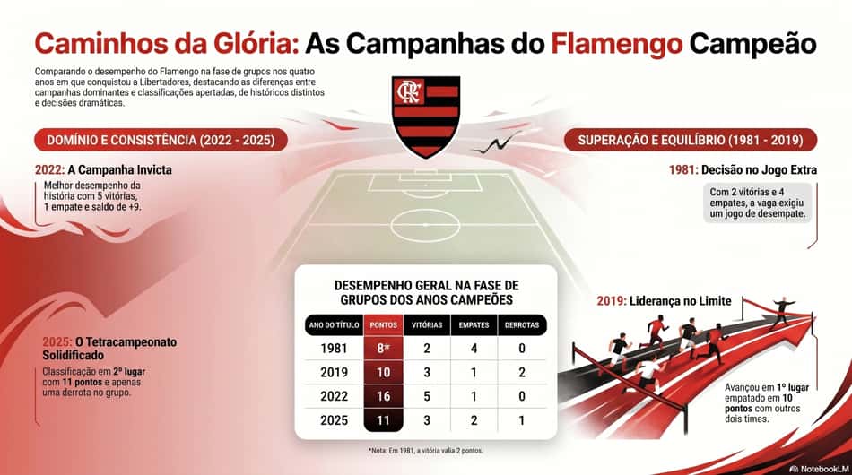 Campanhas fase de grupos Flamengo campeão