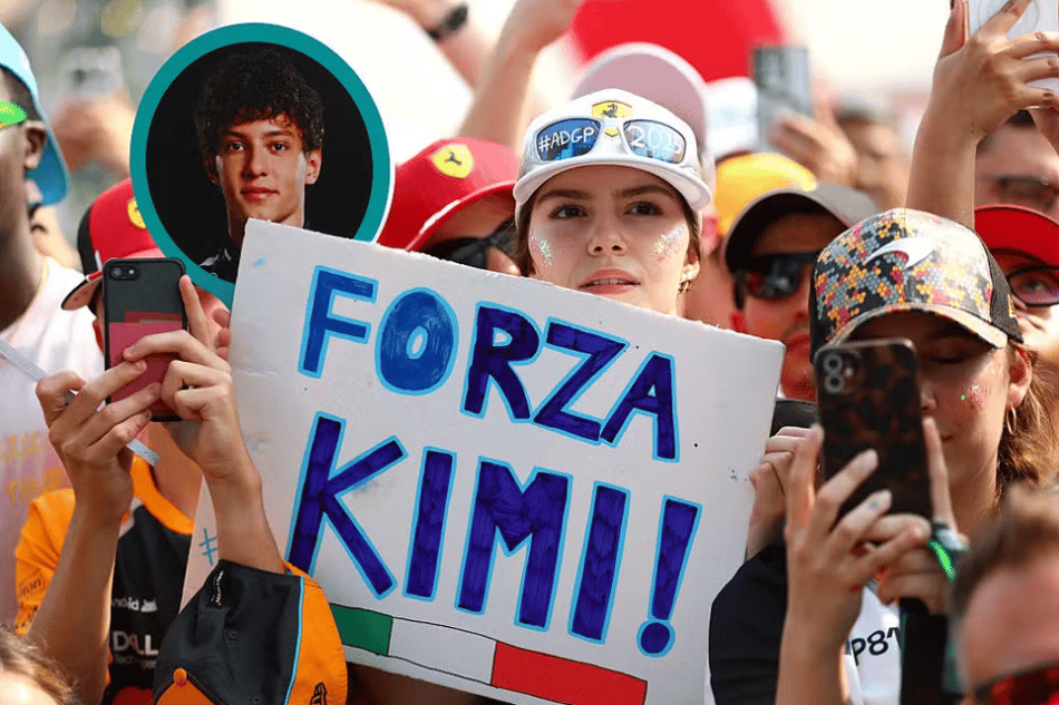 Fãs de Andrea Kimi Antonelli no GP da Austrália da F1 em 2026 — Foto: Bryn Lennon - Formula 1/Formula 1 via Getty Images