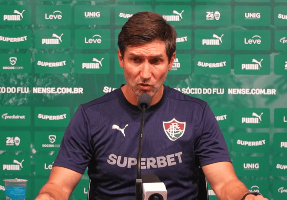 Maxi Cuberas em coletiva após Cruzeiro x Fluminense (Foto: Reprodução/ FluTV)