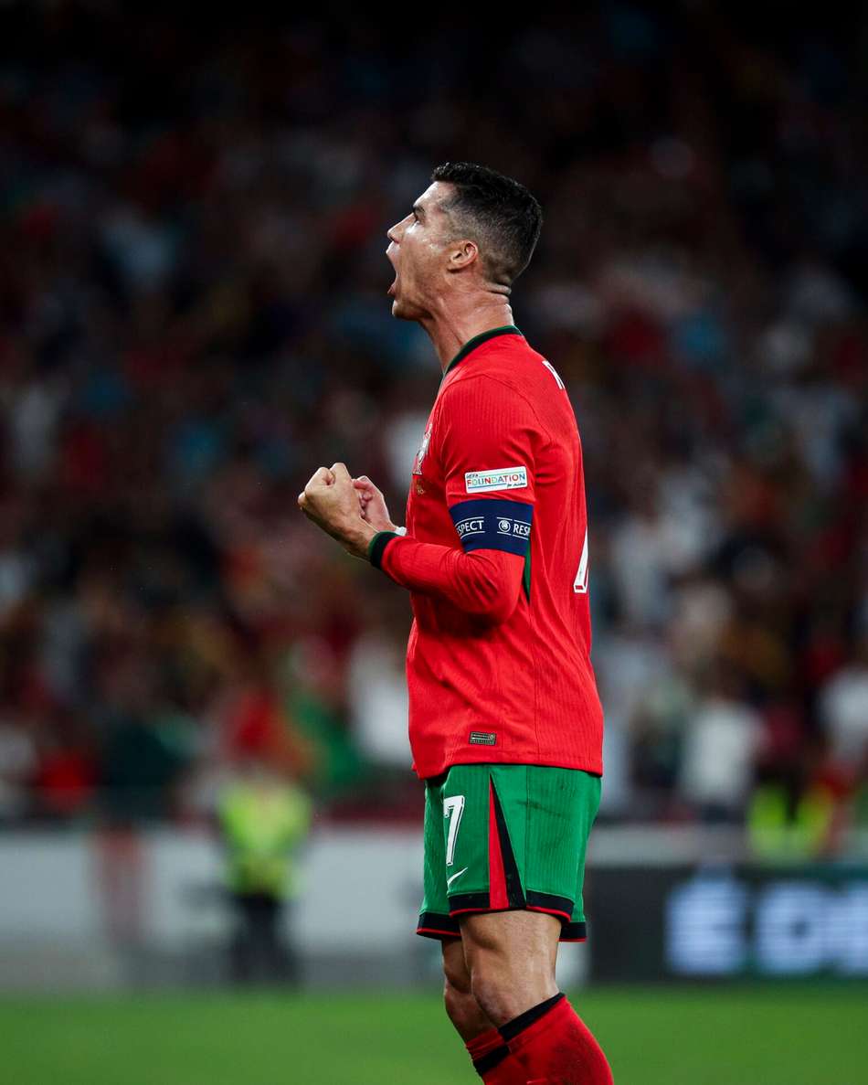 Cristiano Ronaldo na partida de Portugal e Escócia pela fase de Grupos da Liga das Nações 2024 (Foto: FPF)