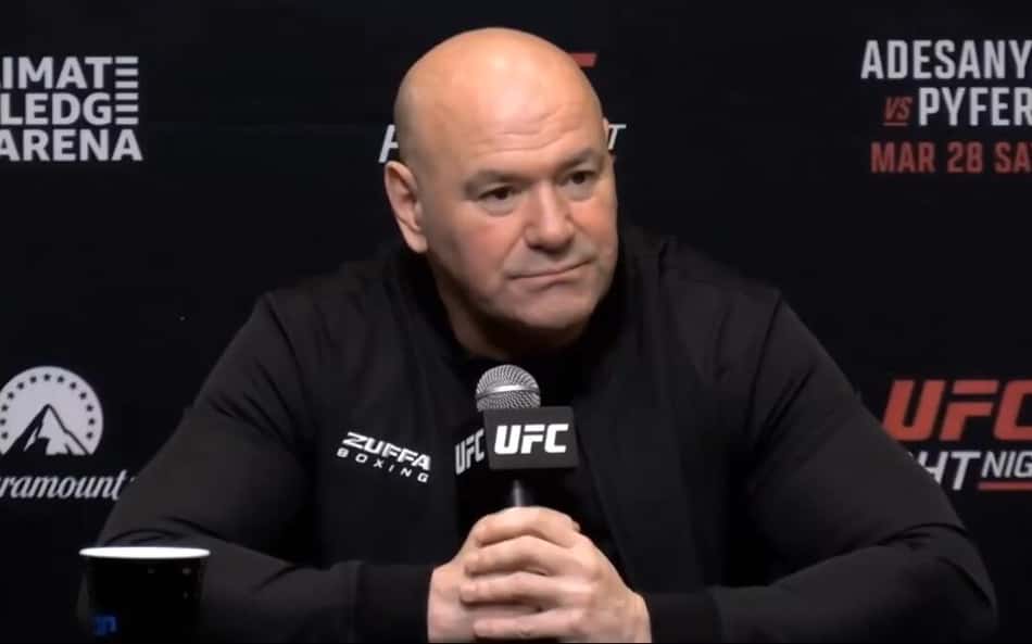 Dana White em coletiva de imprensa do UFC (Foto: Reprodução/X)