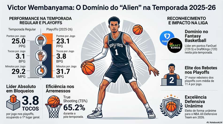 Gráfico mostra feitos do francês Victor Wembanyama na NBA (Reprodução)