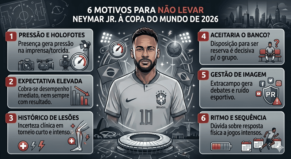 Os 6 motivos para não levar Neymar à Copa do Mundo (Foto: Gemini)