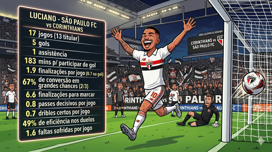 Luciano gráfico e números pelo São Paulo