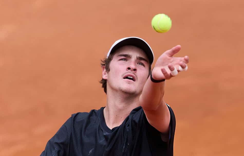 João Fonseca em treino no Masters 1000 de Roma (Foto: Emmanuele Ciancaglini/Divulgação)