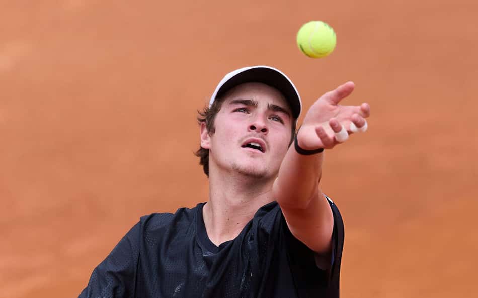 João Fonseca em treino no Masters 1000 de Roma (Foto: Emmanuele Ciancaglini/Divulgação)