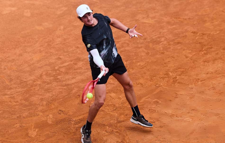 João Fonseca em treino no Masters 1000 de Roma (Foto: Emmanuele Ciancaglini/Divulgação)