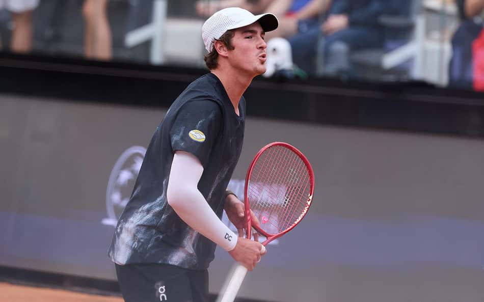 João Fonseca em treino no Masters 1000 de Roma (Foto: Emmanuele Ciancaglini/Divulgação)
