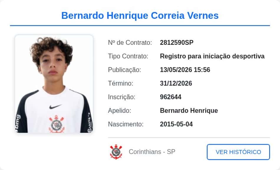 Registro de Bernardo no BID (Foto: Reprodução/Instagram)