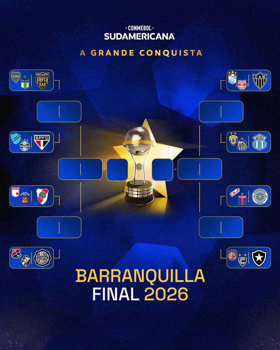 Cruzamento do masta-mata da Copa Sul-Americana 2026 (Foto: Divulgação/Conmebol)