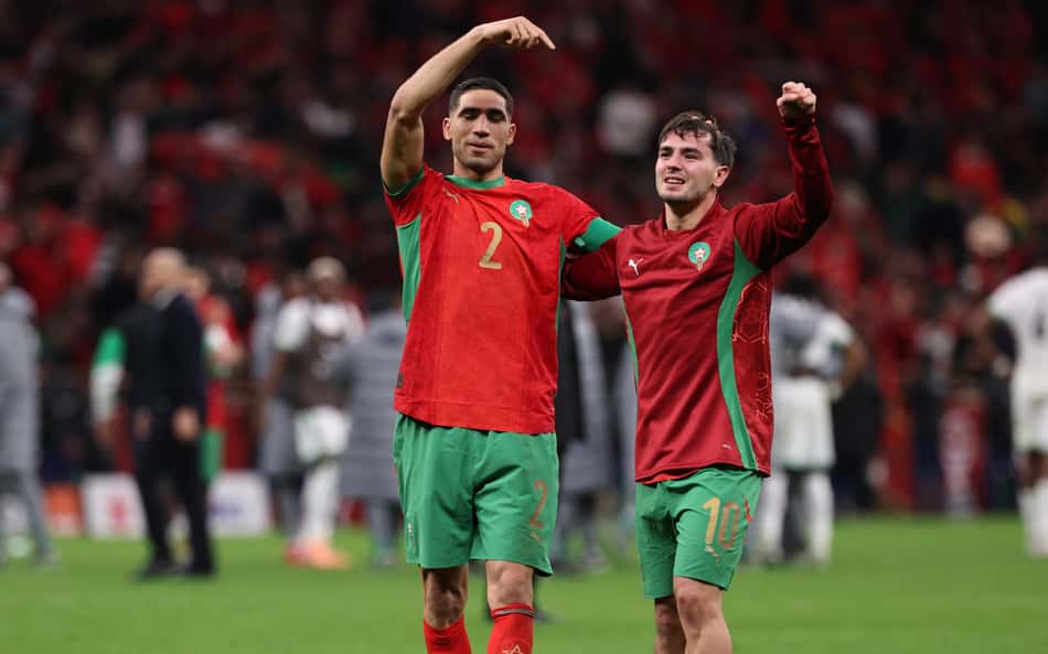 Hakimi e Brahim Díaz celebram classificação de Marrocos à final da Copa Africana de Nações