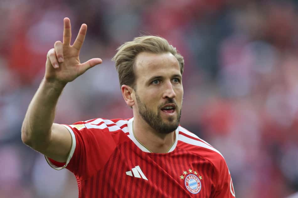 Harry Kane comemora gol pelo Bayern