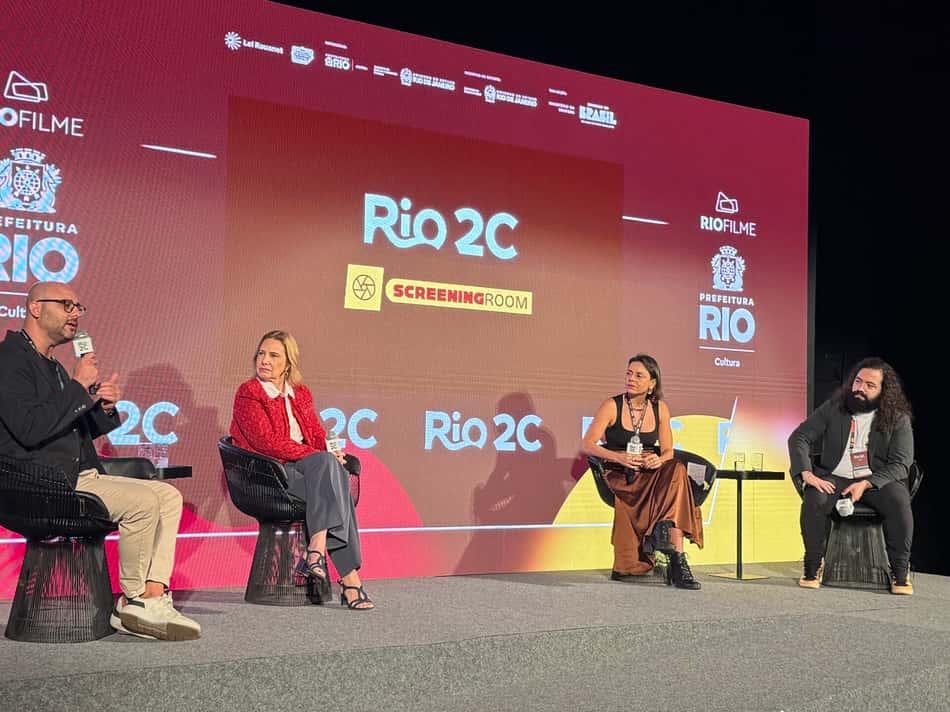 Head de Produto de Telecine e Canais de Entretenimento e Notícias da Globo, durante o painel "Impacto do Ao Vivo na Audiência e nos Negócios", realizado no palco Screening Room, no Rio2C.