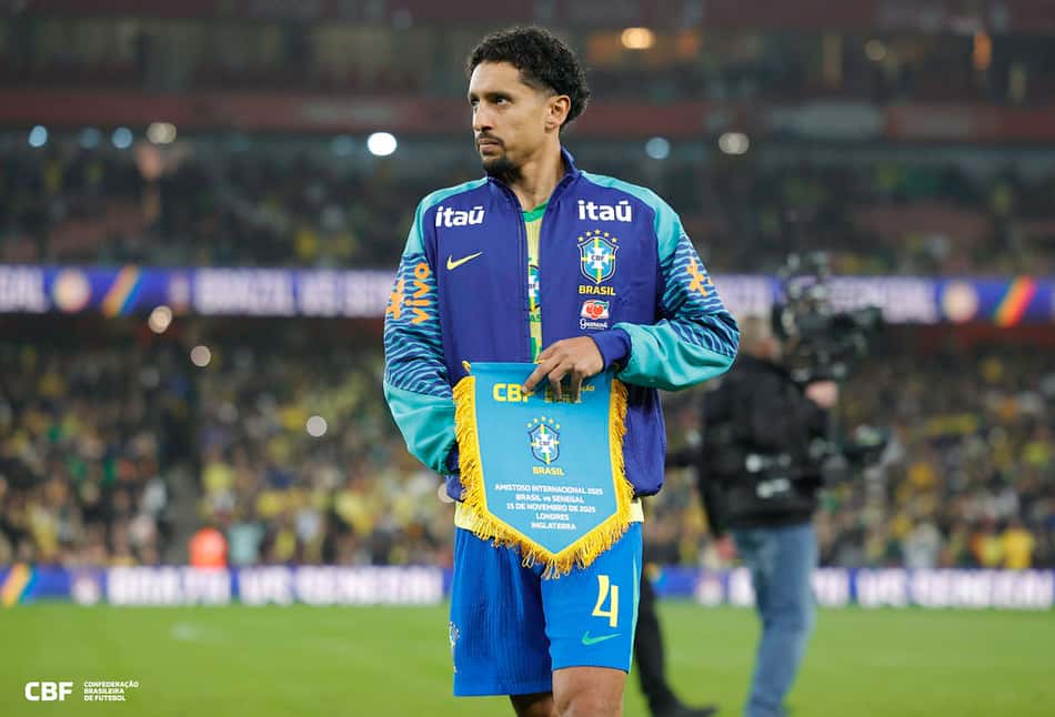 Marquinhos, capitão da Seleção Brasileira - (Foto: @rafaelribeirorio/CBF)