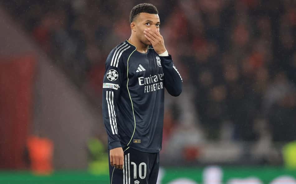 Mbappé lamenta gol do Benfica contra o Real Madrid na Champions League