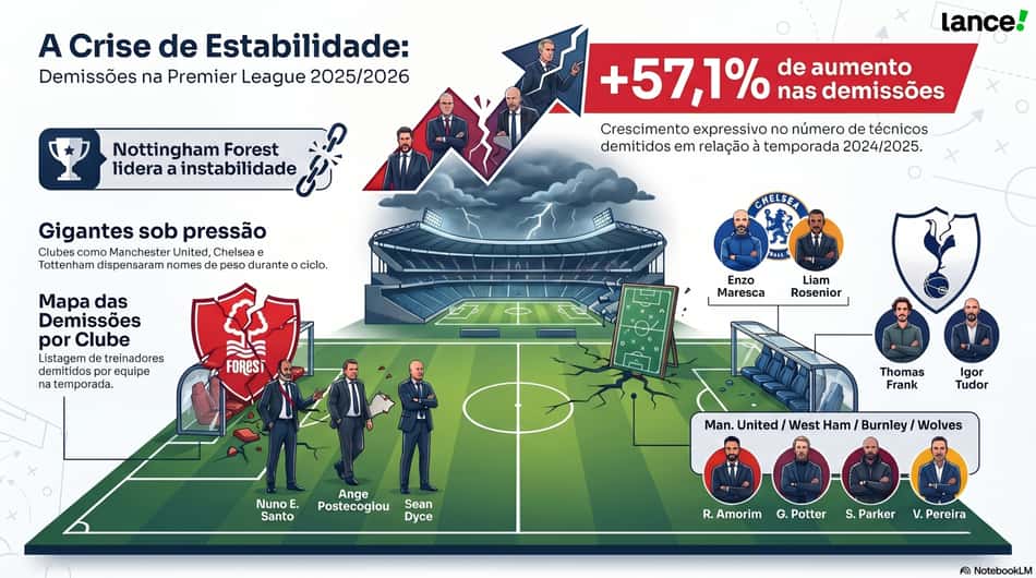 Na temporada, 11 treinadores foram demitidos de clubes da Premier League