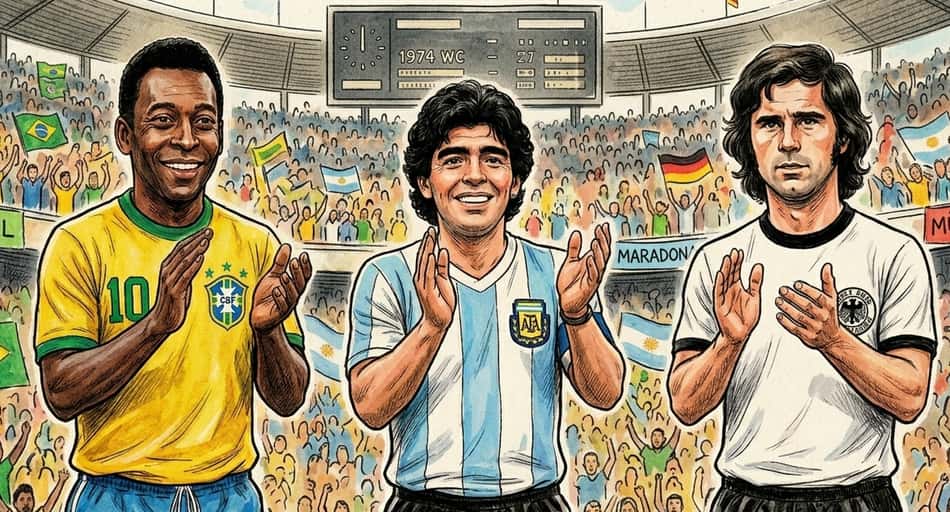 Pelé, Maradona e Beckenbauer estão entre as opções do time ideal. Monte sua seleção de todas as Copas do Mundo (Foto: Montagem Lance!/Gemini)