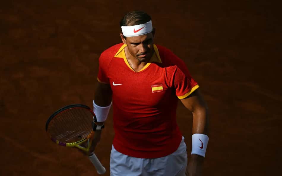 Rafael Nadal em ação pela Espanha