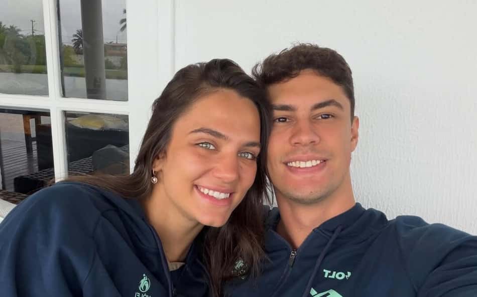 Júlia Kudiess e Leo Lukas na concentração da Seleção em Saquarema (Foto: Reprodução/ Instagram)