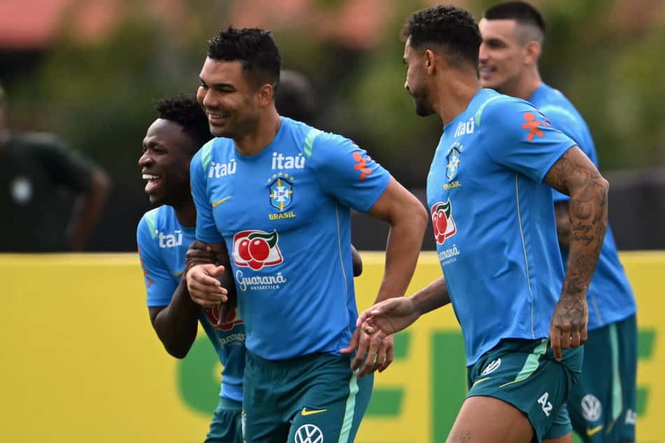 Seleção Brasileira treinando na Granja Comary