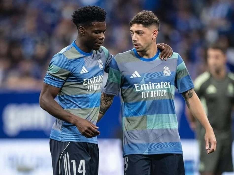 Valverde e Tchouaméni pelo Real Madrid (Foto: Reprodução/X)