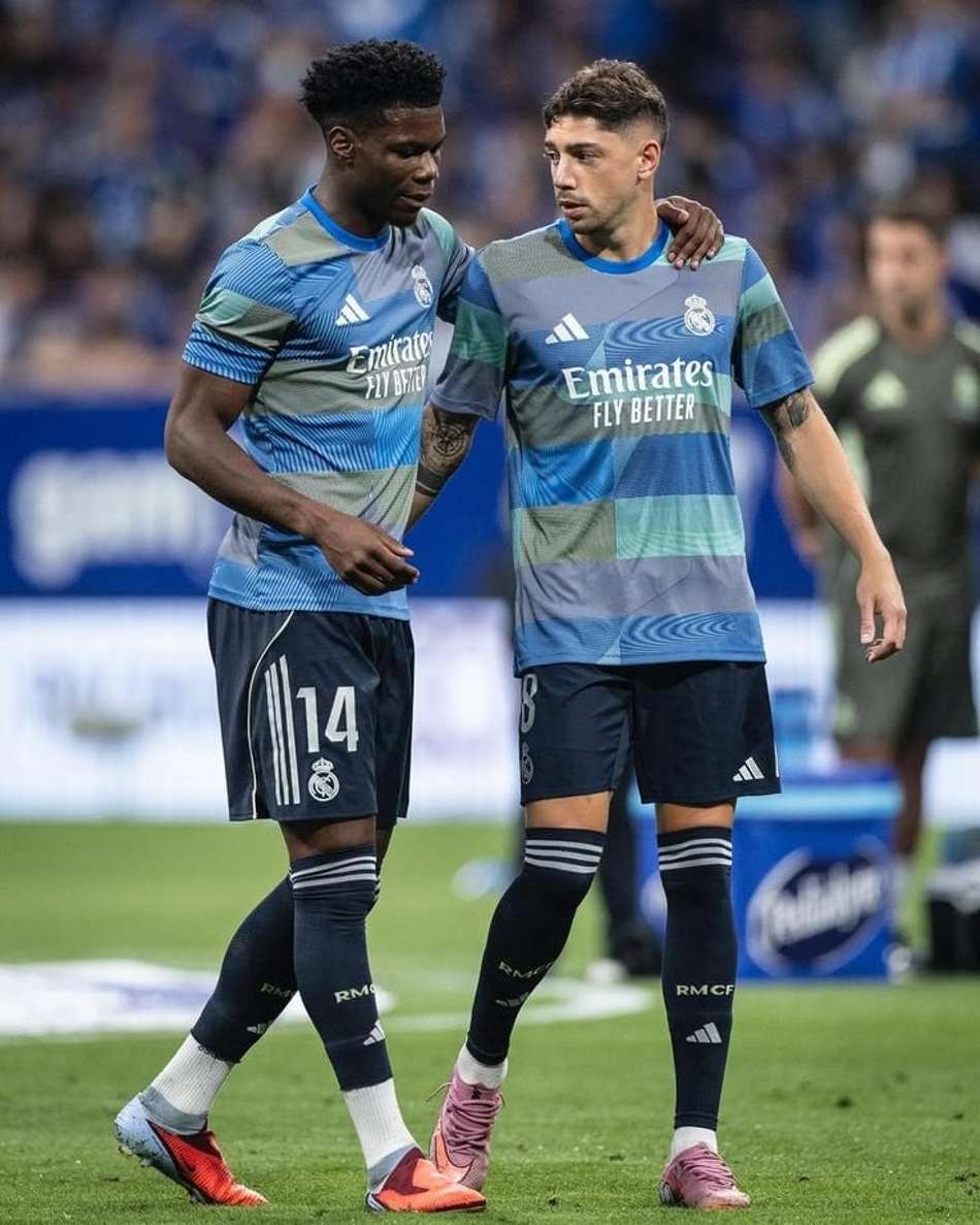Valverde e Tchouaméni pelo Real Madrid (Foto: Reprodução/X)