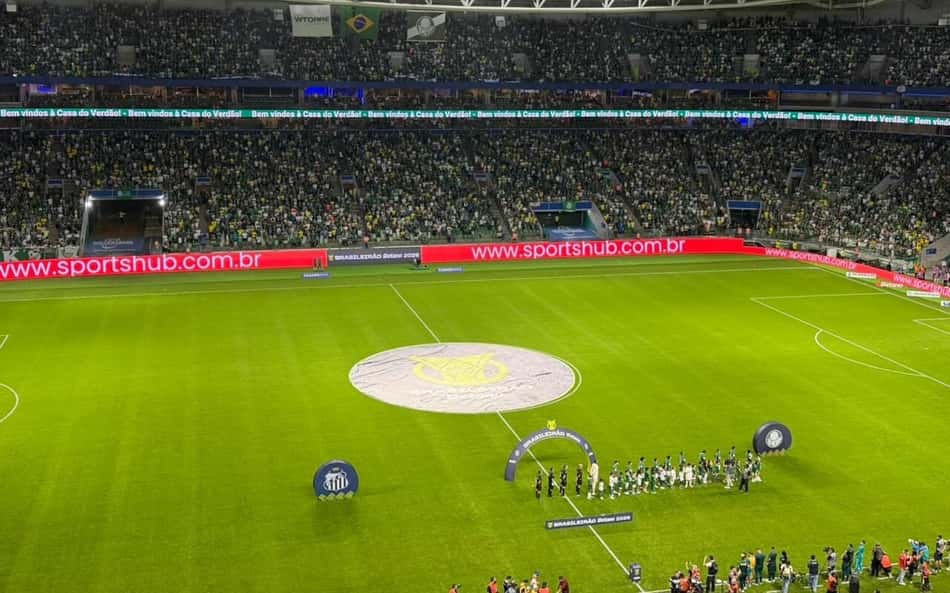 Entenda por que o Santos não participou do hino no clássico contra o Palmeiras