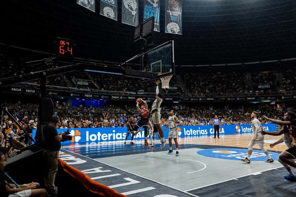 Brasília x Flamengo pelo jogo 5 das quartas de final do NBB 25/26 (Foto: Matheus Maranhão / CAIXA Brasília)