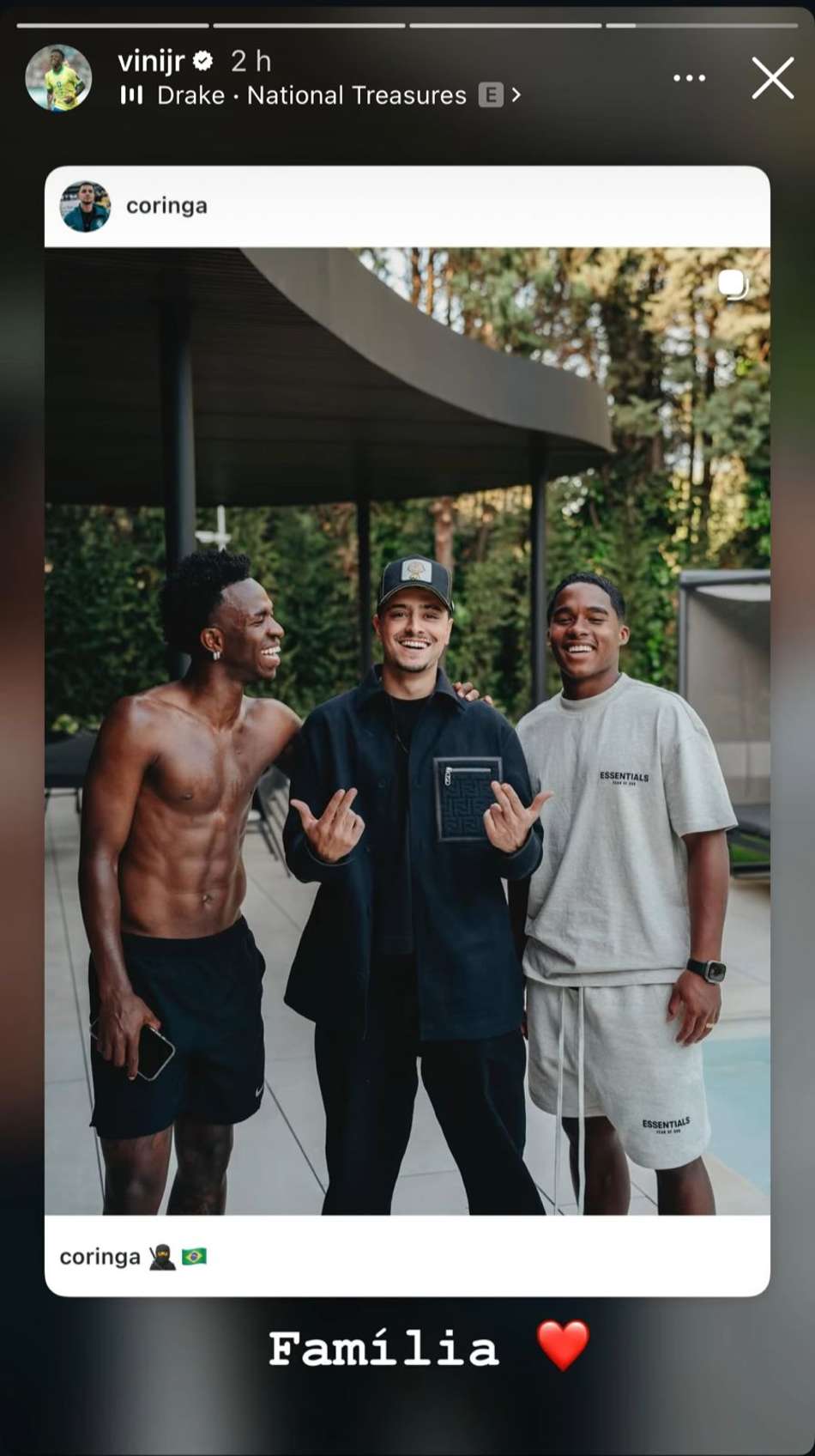 Vini Jr, Coringa e Endrick reunidos em Madrid