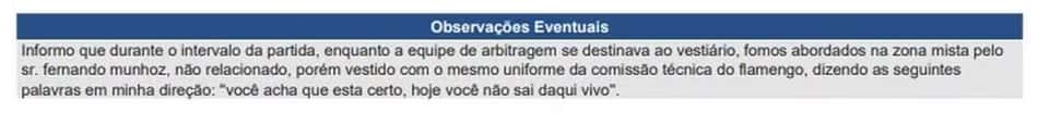 Súmula da partida entre Flamengo e Palmeiras (Foto: Reprodução)