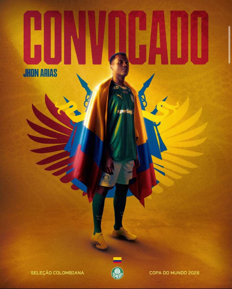 Arias, meia-atacante do Palmeiras, convocado para a Copa do Mundo 