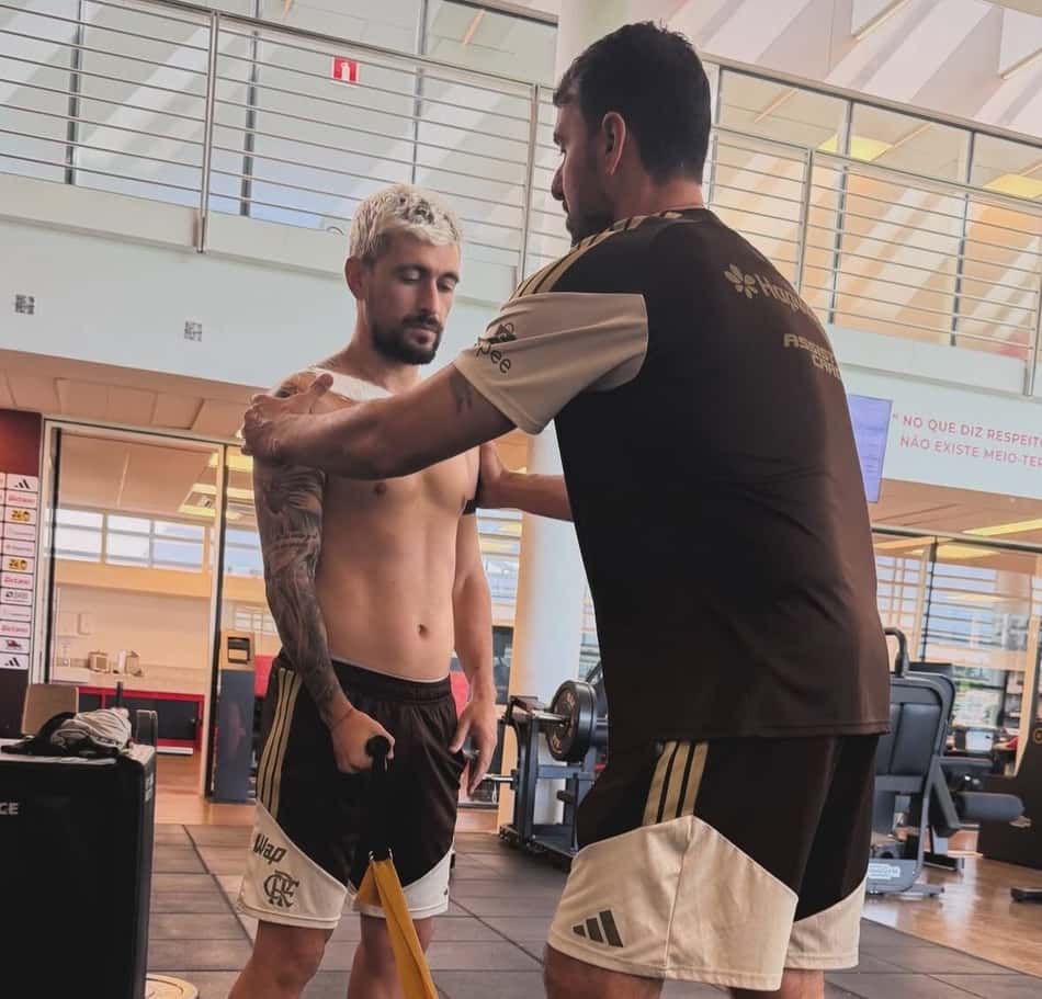 Arrascaeta no Ninho do Urubu, CT do Flamengo (Foto: Reprodução)