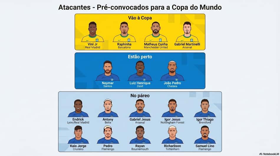 Atacantes na briga para a convocação da Seleção que irá à Copa do Mundo